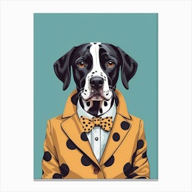 Dalmatian Dog Portrait In A Suit (22) Canvas Print
