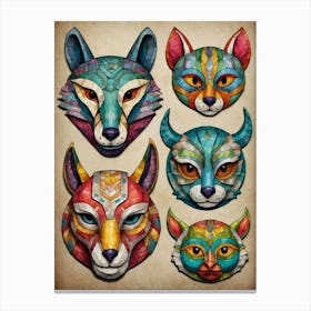 Animal Masks Canvas Print