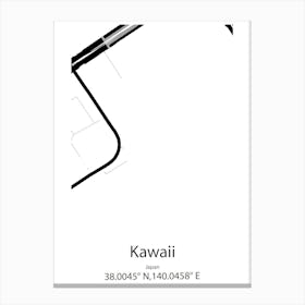 Kawaii,Japan Minimalist Map Canvas Print