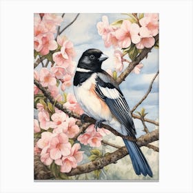 Storybook Animal Watercolour Magpie 2 Canvas Print