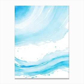 Blue Ocean Wave Watercolor Vertical Composition 4 Canvas Print