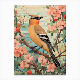 Cedar Waxwing 3 Detailed Bird Painting Canvas Print
