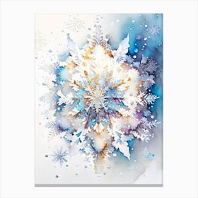 Intricate, Snowflakes, Storybook Watercolours 2 Canvas Print