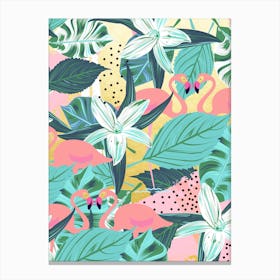 Flamingo Tropical Canvas Print