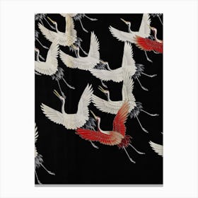 Furisode With A Myriad Of Flying Cranes Canvas Print