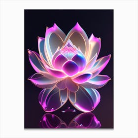 Pink Lotus Holographic 1 Canvas Print