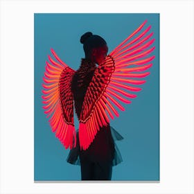 "Neon Wings Digital Art" Canvas Print