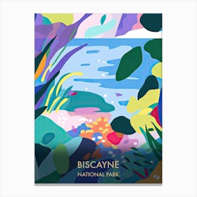 Biscayne National Park Travel Poster Matisse Style 4 Canvas Print