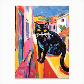Painting Of A Cat In Gozo Malta 2 Canvas Print