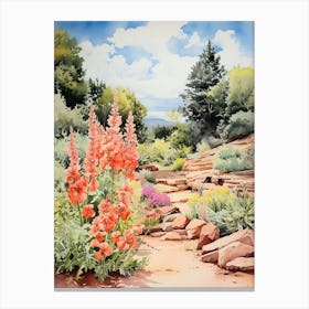 Red Butte Garden Usa Watercolour Painting 1  Canvas Print