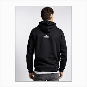 Back View Of Man In Black Hoodie Canvas Print