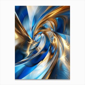Abstract Blue And Gold Swirl Canvas Print