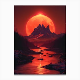 Red Moon In The Sky 4 Canvas Print