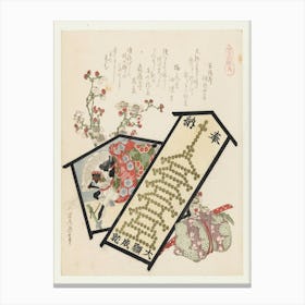 A Comparison Of Genroku Poems And Shells, Katsushika Hokusai 27 Canvas Print