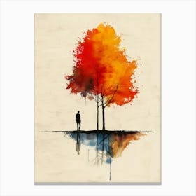 Tree And A Man Canvas Print