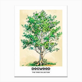 Dogwood Tree Storybook Illustration 2 Poster Canvas Print
