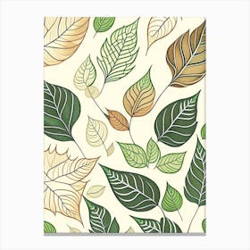 Leaf Pattern Warm Tones 6 Canvas Print