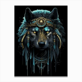 Arabian Wolf Native American 3 Canvas Print