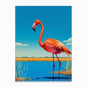 Greater Flamingo Camargue Provence France Tropical Illustration 2 Canvas Print