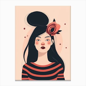 Asian Girl Illustration 4 Canvas Print