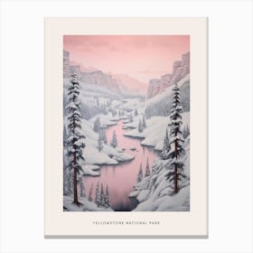 Dreamy Winter National Park Poster  Yellowstone National Park United States 2 Canvas Print