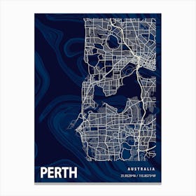 Perth Crocus Marble Map Canvas Print