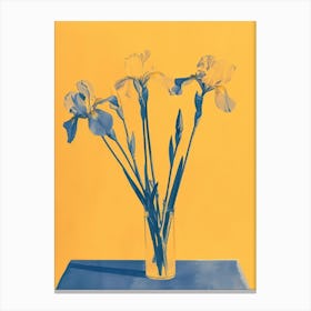 Iris Flowers On A Table   Contemporary Illustration 4 Canvas Print