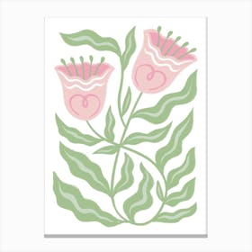 Pink Tulip Blooms Canvas Print