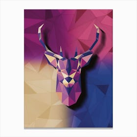 Purple polygonal Deer,geometrical animal art Canvas Print