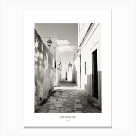 Poster Of Otranto, Italy, Black And White Photo 3 Canvas Print