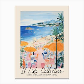 Costa Smeralda, Sardinia   Italy Il Lido Collection Beach Club Poster 6 Canvas Print