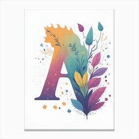 Colorful Letter A Illustration 22 Canvas Print