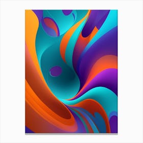 Abstract Colorful Waves Vertical Composition 62 Canvas Print