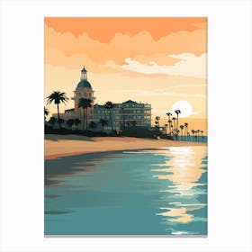 Coronado Beach San Diego California Mediterranean Style Illustration 1 Canvas Print