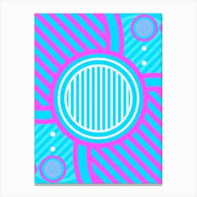 Geometric Glyph in White and Bubblegum Pink and Candy Blue n.0019 Canvas Print