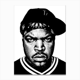 Ice Cube Line illustration 2 Canvas Print