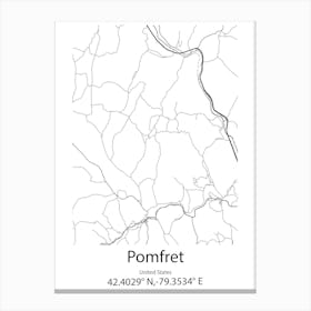 Pomfret,United States Minimalist Map Canvas Print