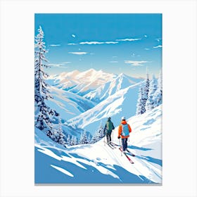 Big Sky Resort   Montana Usa, Ski Resort Illustration 1 Canvas Print