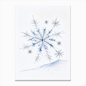 Fragile, Snowflakes, Pencil Illustration 1 Canvas Print