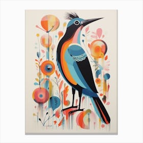 Colourful Scandi Bird Cormorant 3 Canvas Print