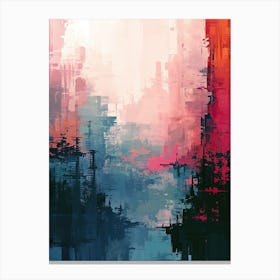 Abstract Cityscape | Pixel Art Series Canvas Print