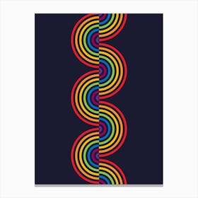 Groovy Waves Neon Rainbow Canvas Print