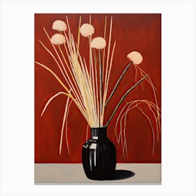 Bouquet Of Japanese Blood Grass Flowers, Autumn Fall Florals Painting 1 Canvas Print