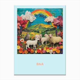 Sheep Baa Poster 2 Canvas Print