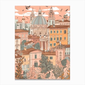 Rome, Italy Illustration Canvas Print
