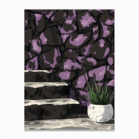 Purple Stone Wall Canvas Print