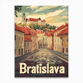 Aihrgdesign A Classic 1960s Travel Poster For Bratislava Canvas Print