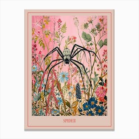 Floral Animal Painting Spider 2 Poster Canvas Print