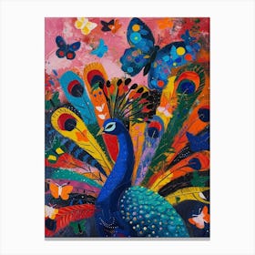 Peacock Colour Pop Butterflies Canvas Print