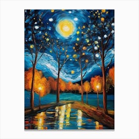 Starry Night By Van Gogh Canvas Print